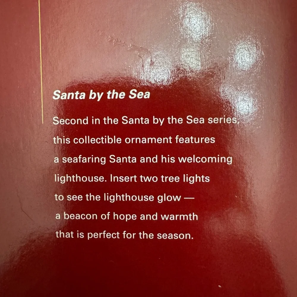 3 Carlton Cards Heirloom Santa by the Sea XmasOrnaments - vintage ceramic in box